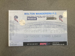 Bolton Wanderers V Royal Antwerp 2003-04 Match Ticket - Match Tickets