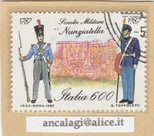 USATI ITALIA 1987 - Ref.0564 "SCUOLA MILITARE" 1 Val. - - 1981-90: Usati