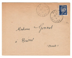 MEASNES - Lettre Pétain 4 F Bleu - Liberación