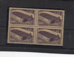 PORTUGAL - 1952 - FOOTBALL STADIUM  1S40 BLOCK OF 4  MINT NEVER SG CAT £80 - Neufs