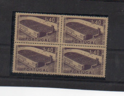 PORTUGAL - 1952 - FOOTBALL STADIUM  1S40 BLOCK OF 4  MINT NEVER SG CAT £80 - Unused Stamps