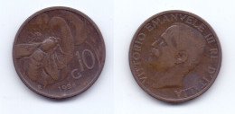 Italy 10 Centesimi 1928 R - 1900-1946 : Victor Emmanuel III & Umberto II