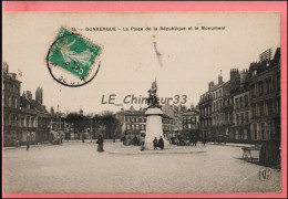59 - DUNKERQUE--- Place De La République Et Le Monument - Dunkerque