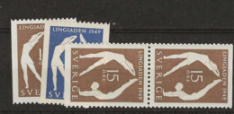 1949 MNH Sweden Mi 349-50  Postfris** - Ongebruikt