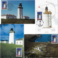 France 2005 Y&T 3822, 4 Cartes Maxima Différentes. Phare Du Stiff, Ouessant - Faros