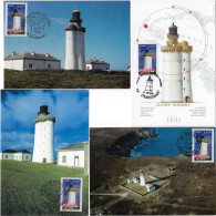 France 2005 Y&T 3822, 4 Cartes Maxima Différentes. Phare Du Stiff, Ouessant - Lighthouses