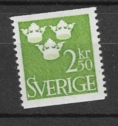 1939-69 MNH  Sweden, 3-crowns  Postfris** - Ungebraucht