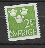 1939-69 MNH  Sweden, 3-crowns  Postfris** - Ongebruikt