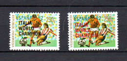 Indonesien 1982 Satz 1066 A/b Fussball WM Audruck Rot Und Schwarz Postfrisch - Indonesien