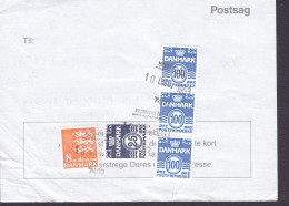 Denmark Regning Manglende Porto Bill TAXE Postage Due To USA Line Cds. HERNING POSTKONTOR 1993 Postsag 3-stripe - Storia Postale