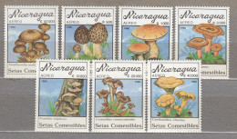 NICARAGUA 1990 Mushrooms Airmail Mi 3001-3007 MNH(**) #34078 - Nicaragua