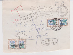 Devant De Lettre Du Croisic Pour Nantes, Double Taxe, 1969( SN24/27.1) - 1960-.... Briefe & Dokumente