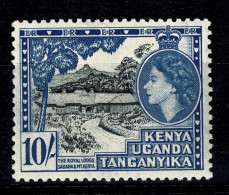 Ref 1640 - KUT Kenya Uganda & Tanganyka 1954 - 10/= Stamp - Royal Lodge - Lightly Mounted Mint SG 179 - Kenya, Oeganda & Tanganyika