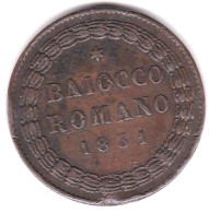 États Pontificaux  1 Baiocco Romano 1831 R An I , Grégoire XVI , En Cuivre, KM# 1314 - Vaticano