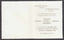 129987/ Naissance, Christian, Nicolas, Jacques, Verviers, 5/9/1965 - Nacimiento & Bautizo