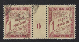 TAXE N° 40 En Paire Avec Millésime 0, Oblitéré, Très Beau - Used Stamps