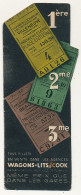 Signet Marque-pages Publicitaire WAGONS-LITS COOK - Repro De 3 Billets 1ere, 2eme Et 3eme Classe - Bookmarks