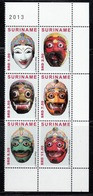 2013 Surinam Masks Culture Complete Block Of 6  MNH - Suriname