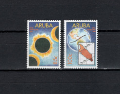 Aruba 1999 Space, Total Eclipse Set Of 2 MNH - Nordamerika