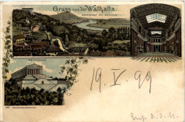 Gruss Von Der Walhalla Bei Regensburg - Litho - Regensburg