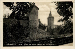 Mühlhausen I.Thür., Partie Am Hohen Graben Mit Rabenturm - Muehlhausen