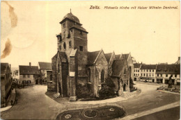 Zeitz, Michaelis Kirche Mit Kaiser Wilhelm Denkmal - Zeitz