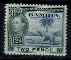 Ref 1640 - Gambia 1938 KGVI - 2d Elephant Stamp - Lightly Mounted Mint SG 153 - Gambie (...-1964)