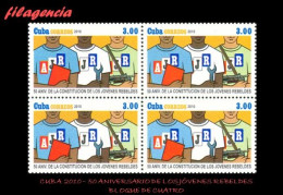 CUBA. BLOQUES DE CUATRO. 2010-05 50 ANIVERSARIO DE LA ASOCIACIÓN DE JÓVENES REBELDES - Neufs