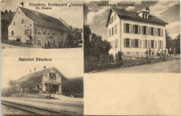 Rümikon - Schulhaus Bahnhof Restaurant Salmen - Autres & Non Classés