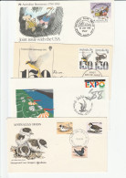 BIRDS  4 Diff Multi Stamps FDCs Australia 1970s-80s Bird Cover Fdc - Sobre Primer Día (FDC)