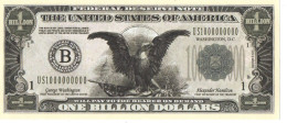 POUR COLLECTIONNEUR FAUX-BILLET FAKE ONE BILLION DOLLARS AIGLE USA THE UNITED STATES OF AMERICA - Errori