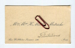 ANS (Liège) - Carte De Visite Ca. 1930, Famille H. Mathy Matriche, Rue Walthère Jamar, Pour Famille Gérardy Warland - Visiting Cards