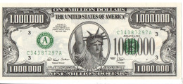 POUR COLLECTIONNEUR FAUX-BILLET FAKE 1.000.000 ONE MILLION DOLLARS STATUE DE LA LIBERTE USA THE UNITED STATES OF AMERICA - Errori