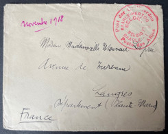 Lettre Belgique Cachet Rouge Poste Des Alliés Baarle-Hertog Pour Langres France - Otros & Sin Clasificación