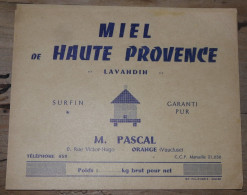 Etiquette Miel De Haute Provence, M.PASCAL A ORANGE - 84 ....... Caisse-27 - Food