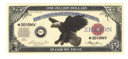 POUR COLLECTIONNEUR FAUX-BILLET FAKE ONE ZILLION DOLLARS AIGLE USA THE UNITED STATES OF AMERICA - Errori