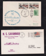 USA 1964 + 67 Ship Mail N.S. Savannha Nuclear Ship 2 Covers Travel Germany + Philippines - Storia Postale