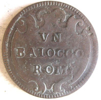 États Pontificaux 1 Baiocco Rom 1740 - 1758  Année  IX, Benoit XVI,  En Cuivre , KM 1157 - Vaticano