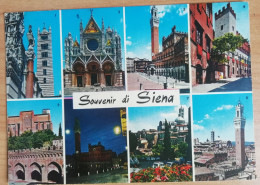 CARTOLINA 1972 ITALIA SIENA SOUVENIR SALUTI VEDUTINE Italy Postcard ITALIEN Postkarte - Saluti Da.../ Gruss Aus...