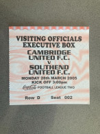Cambridge United V Southend United 2004-05 Match Ticket - Match Tickets