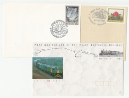 RAILWAY  3 Diff 1981 - 1991 AUSTRALIA Covers Train Event Postal Stationery Cover Stamps - Brieven En Documenten