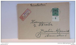 SBZ: R-Fern-Brief Mit 84 Pfg Ziffer EF Unterrand HAN OSt. Zerbst Aush.-R-Zettel (179) Vom 3.1.48 Nach Berlin  Knr: 211 - Lettres & Documents