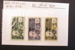 A.E.F. N°60 à 62 NEUF** TTB COTE 18 EUROS VOIR SCANS - Unused Stamps