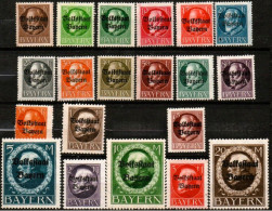 BAYERN, ALTDEUTSCHLAND,1919 , MI 116 A - 135 A, FREIMARKEN KÖNIG LUDWIG III,VOLKSSTAAT, POSTFRISCH, NEUF, - Nuevos