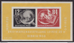 1950 DDR, BF N° 7  Esposizione Di Lipsia  MNH/** - Sonstige & Ohne Zuordnung