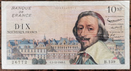 Billet 10 Nouveaux Francs RICHELIEU 1 - 12 - 1960 France B.139 - 10 NF 1959-1963 ''Richelieu''