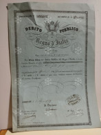 DEBITO PUBBLICO DEL REGNO D'ITALIA  Certificato. Firenze 1869. Italy Bank Stock Bonds. - Autres & Non Classés