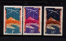 Timbres Radio Monte - Carlo  N° 376 A 378  ** - Nuevos