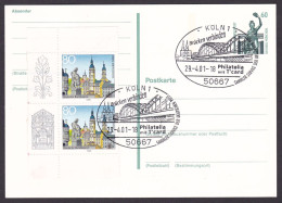 # BRD Postkarte 1989 Sehenswürdigkeiten Mit Zusatzfrankatur Und Sonderstempel (PGB-4) - Postcards - Used