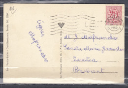 Postkaart Van Charleroi 1 Naar Zaventem Met Langstempel Berzee - Linear Postmarks